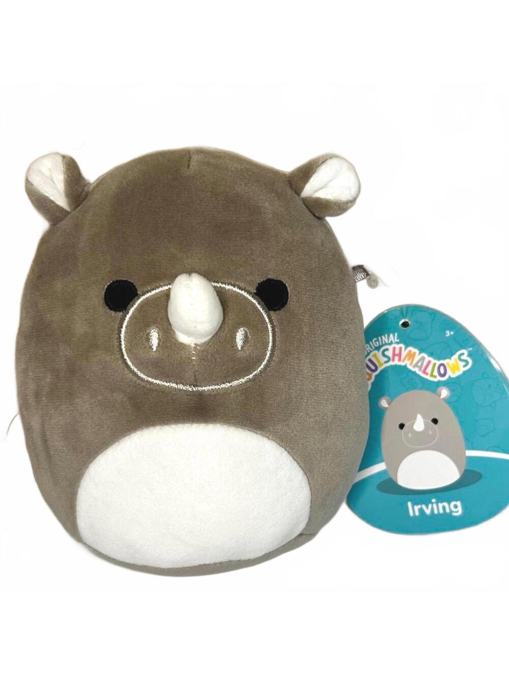 NWT Squishmallows Plush 7.5" Irving the Grey Rhino Plush Stuffed Toy